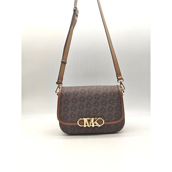 MICHAEL KORS Parker logo monogram faux-leather small crossbody - Brown(Modified) - Picture 6 of 12